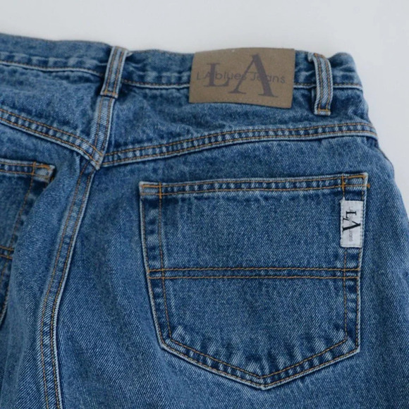 Vintage 90's L.A. Blue Jeans Blue High Waisted Straight Tapered Denim  Jeans - Picture 4 of 15